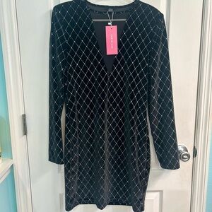 SHEIN Black Mini Dress with Silver Accents